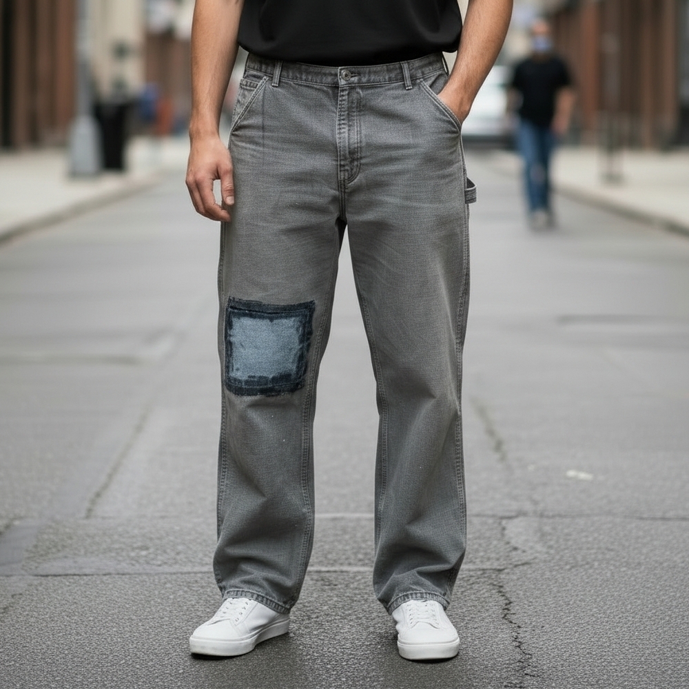 Thrashed Carhartt Carpenter Pants Green Distressed Plaid Lined Sz‎ 38 X 31